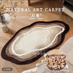 轻奢飘窗簇绒针织植绒地毯柔软防滑好打理家用书房衣帽间隔凉地垫