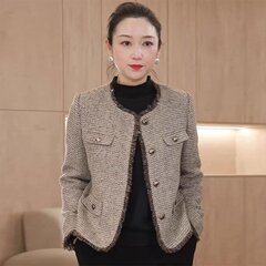 代件2025早春の新型ファッション洋風の短い香りの風のコートの気質は合わせてやせている上着の潮を現します。