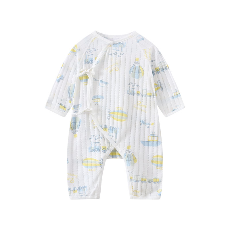 Recién nacido aire acondicionado ropa verano manga larga mono bebé mameluco bebé protección del vientre
