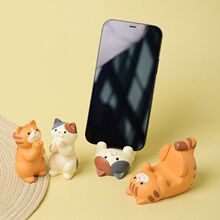 杂货日式系列猫咪手机支架树脂摆件创意眼镜架办公桌面装饰猫咪