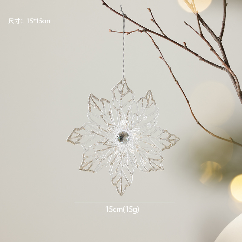 Decoraciones de árbol de Navidad ventana escenario de decoración accesorios colgante acrílico transparente flocos de nieve guirnaldas bolsas de regalo colgante