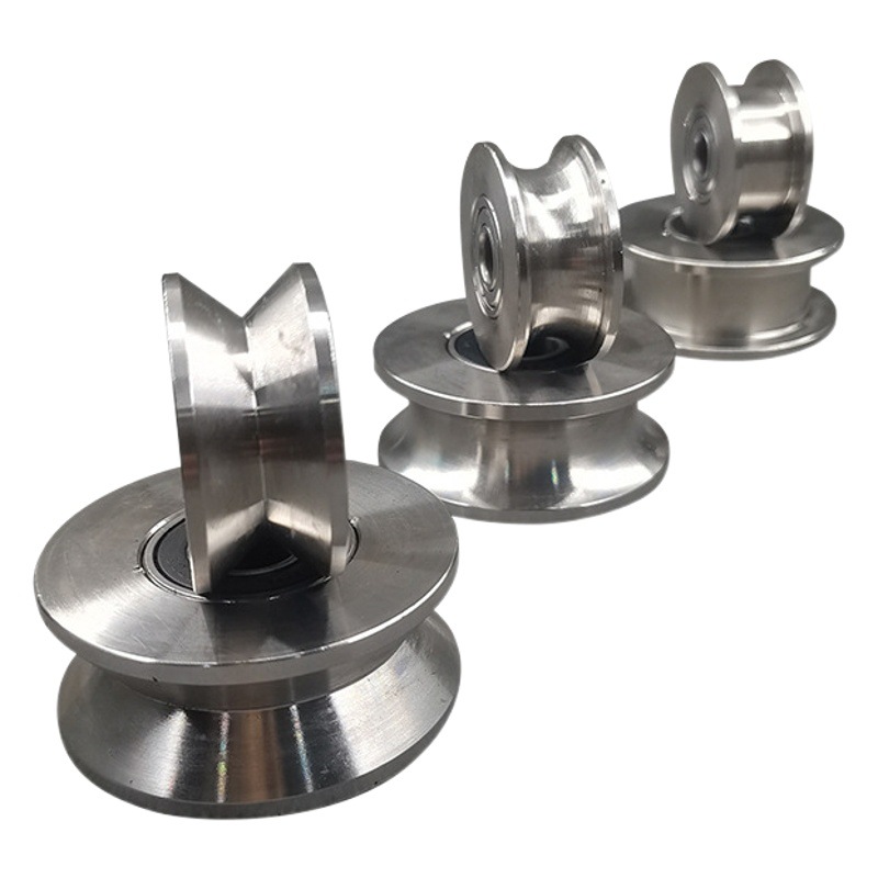 Polea de Riel y Elevación 201/304 Ranura U/V/H de Acero Inoxidable para Pista y Elevación