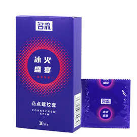 名流之夜避孕套冰火盛宴凸点螺纹超薄安全套成人情趣计生用品批发