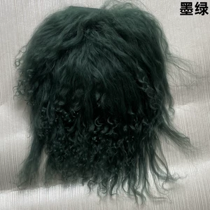 [假发bjd哭娃植发滩羊毛娃娃头发10X20皮毛一体长羊毛diy卷羊毛]
