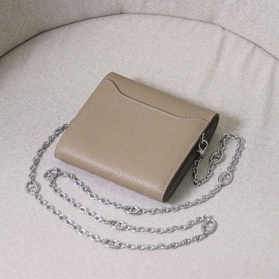 Leather Small wallet h Kangkang stewardess pig nose chain bag fashion first layer litchi pattern cowhide shoulder crossbody bag
