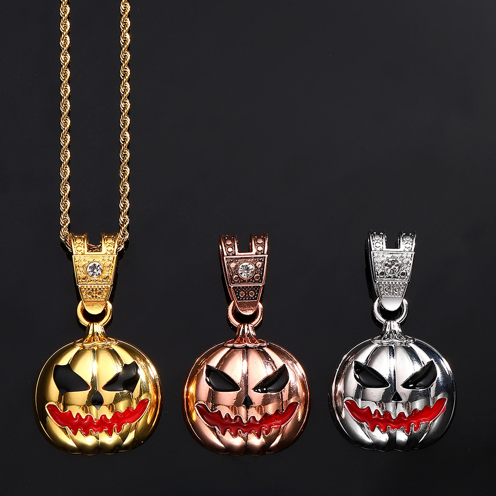 Europa y los Estados Unidos transfronterizos calabaza calavera aleación colgante de goteo personalidad exagerada collar de hombre fábrica al por mayor