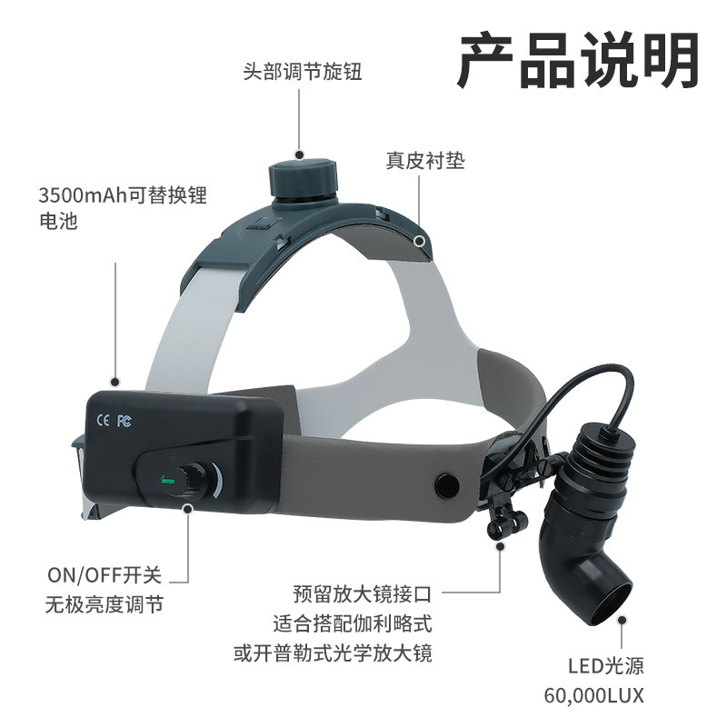 HAOLANG外科无线高清手术头灯整形脊柱外科深度照明手术专用HL005|undefined
