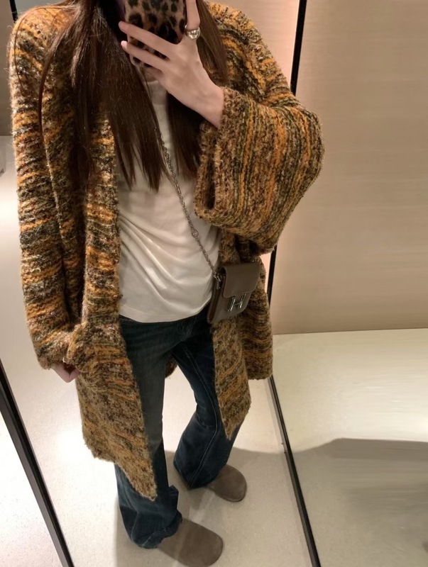 慵懒高级感中长款毛衣外套女2025秋冬新款宽松气质长袖针织开衫厚|undefined