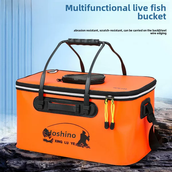 Fishing Bucket Eva Foldable Thickened Fishing Box Live Fish Bucket Portable Shoulder Fish Box Outdoor Fishing Gear Fishing Box