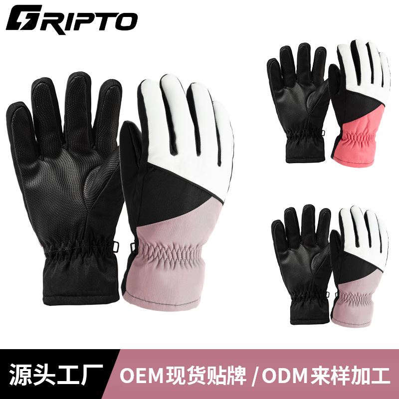 Wholesale Men's Mountaineering Skiing Winter Touchscreen Warm Cycling Thick Fleece Outdoor Sports Gloves in Multiple Colors
