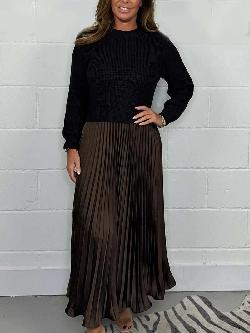 ALICE LONG JUMPER WITH PLEATED SKIRT