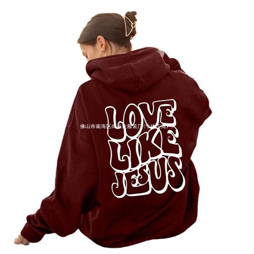 Euramerican Spring and Autumn Fashion Loose Print V-neck Padded Hooded Sweatshirt for Women Students, Design-Savvy and Versatile