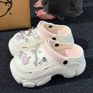 Fashionable Ins Thick-Soled Clogs for Women, Summer Outdoor Height-Increasing Non-Slip Beach Sandals, Super Popular Closed-Toe Slippers