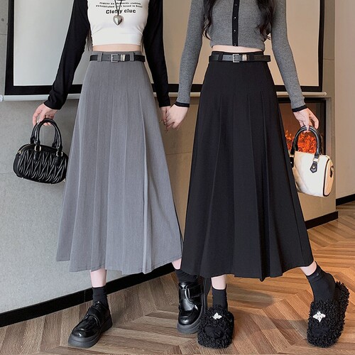 150 Petite Pleated Midi Length Women's High-Waisted A-Line Bustier xs Size for Tall and School Wind Suit Dress Spring Autumn