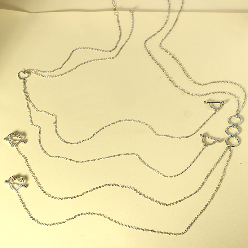 2025 Amazon Tassel Nipple Chain Rhinestone Necklace Body Chain Chest Chain Women's Sexy Accessories detail image 7
