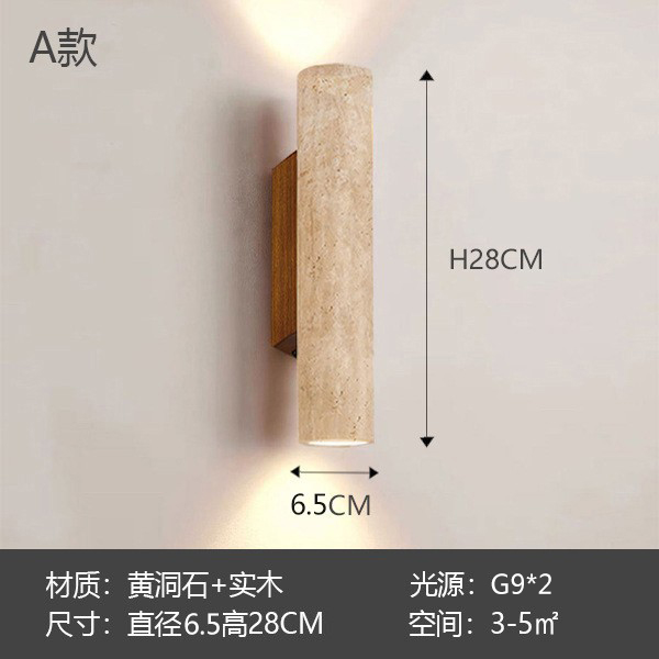 Luz cálida cilíndrica de 28 cm (interior luminoso superior e inferior)