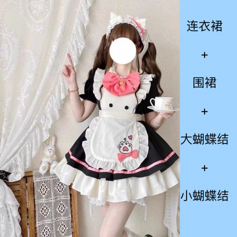 猫レストランかわいいopショートメイドロリータドレスエプロン日本ロリータ甘い女の子新しいスタイル|undefined