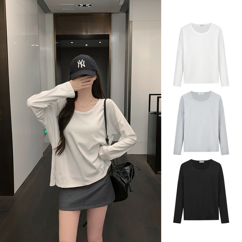 Craftsman's Cross-Border Basic Loose Long-Sleeve T-Shirt for Women 2025 Autumn/Winter New Korean Style Export Women's Fashion Top Trend