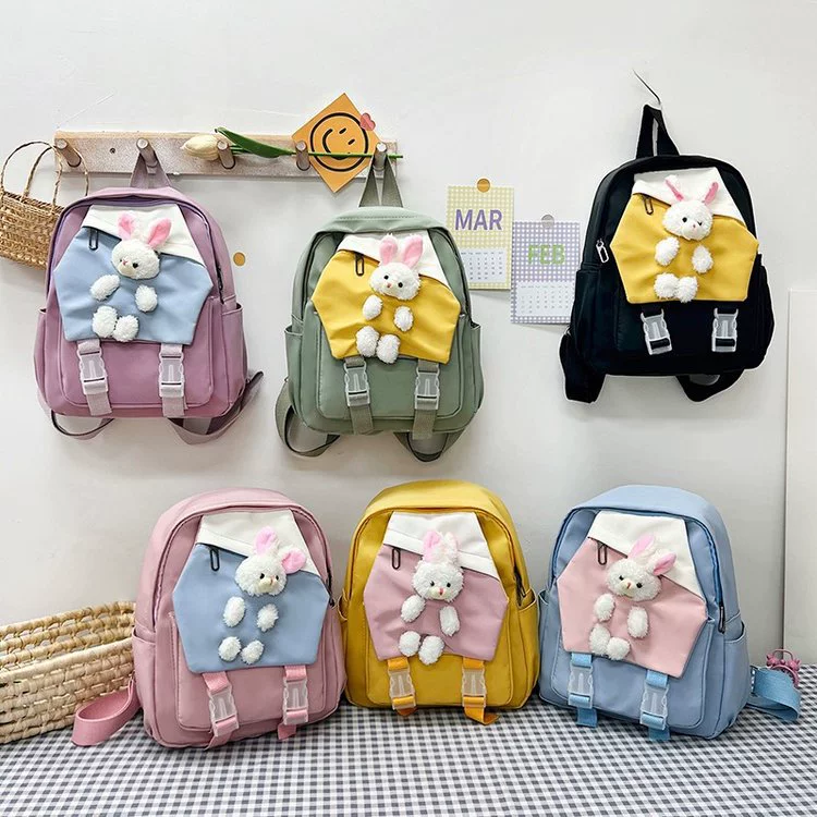 Children's backpack, cute nylon rabbit, small school bag, 2023 collection, Korean style