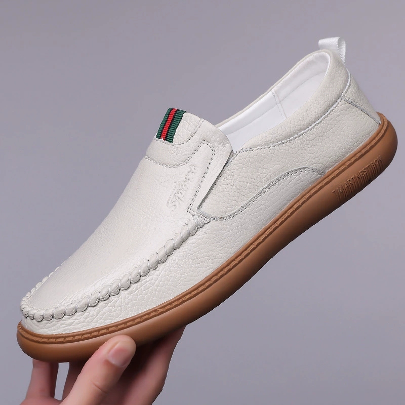 2025 весна и осень мужская кожаная обувь первый слой бычьей кожи дышащая повседневная обувь мягкая подошва мягкая кожа полые дышащие кожаные сандалии 2326