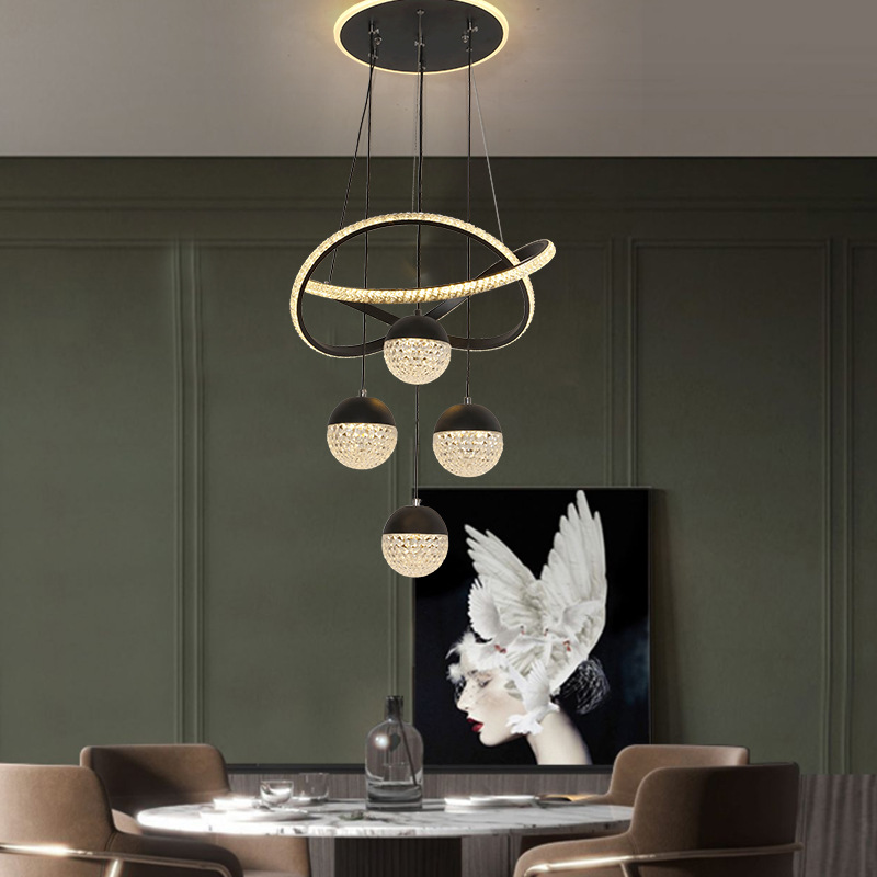 Comedor escalera de comercio electrónico apartamento lámpara de ropa candelabrera bar moderno comedor tienda de ropa LED suministro simple sala de estar