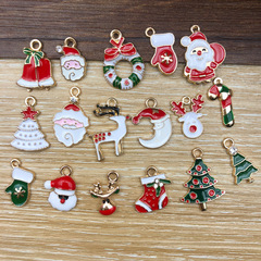 廠家直銷混20個滴油合金聖誕節仿真聖誕樹吊墜掛件diy飾品配件