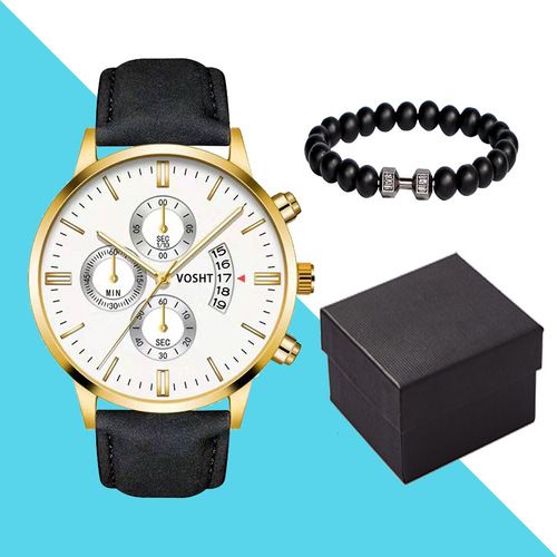 New AliExpress LAZADA fashionable men's calendar watch European and American foreign trade best-selling belt bracelet watch