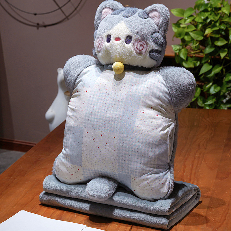 Cojín Almohada Calientamanos de Gato de Poliéster para Sofá y Dormitorio