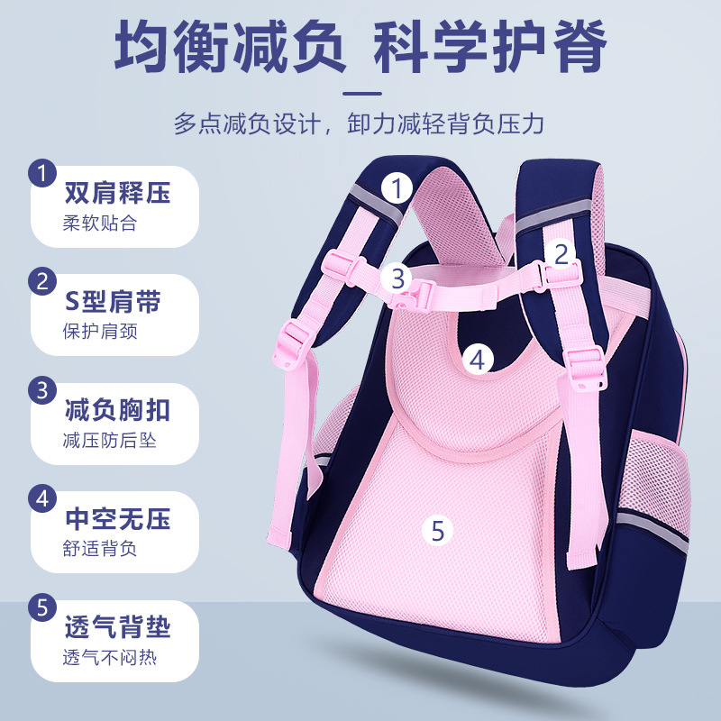 新款牛津布书包小学生男孩女生1-3-6年级儿童双肩背包大容量耐脏|undefined