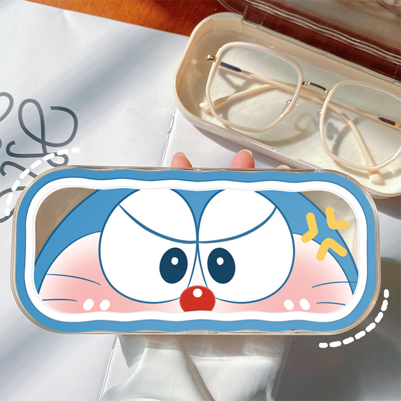 Estuche para gafas moderno con un toque de alta gama, diseño ondulado y bonito, estuche transparente portátil para gafas, estuche para gafas de miopía, estuche para gafas infantiles.