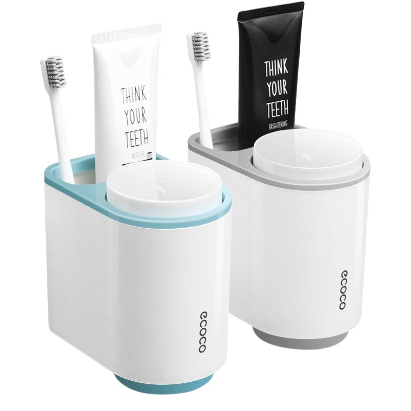 Cepillo de dientes titular traje de baño succión magnética doble enjuague bucal Copa ponche-libre montado en la pared pasta de dientes cepillo de dientes estante de almacenamiento