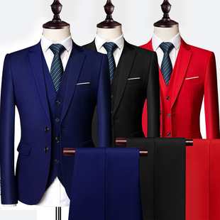 Black Men's Suit 2025 New Professional Business Small Suit Groomsmen Groom Wedding Men's Suit Wholesale