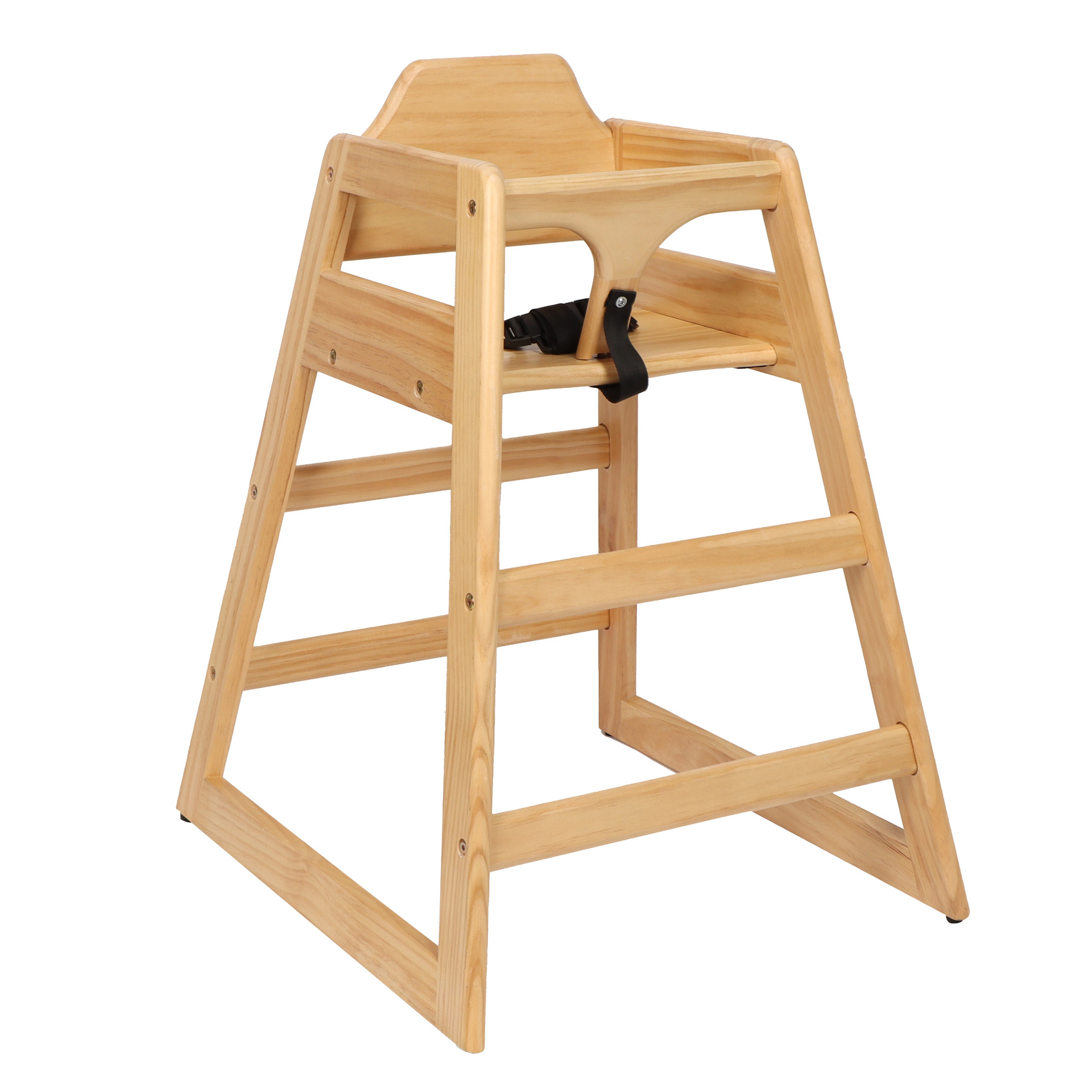 Silla de comedor infantil de madera maciza reforzada color tronco bebé apilable mesa de comedor de bebés restaurante hotel BB taburete