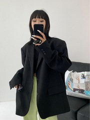 黑色小西装外套女2025新款秋装今年流行oversize休闲感西服