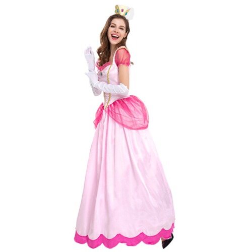 Halloween costume, Princess Peach, Pink Princess, Stage dress, Party Queen dress, Formal gown