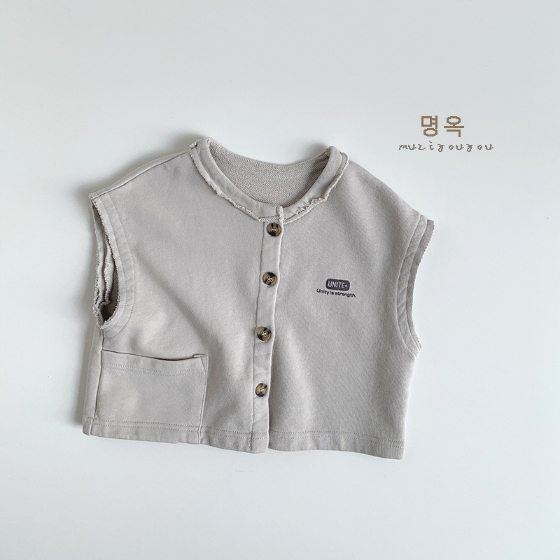 Chaleco para niños 2025 primavera nuevo bebé todo fósforo chaleco coreano cardigan 3-4-5 años ropa para niños y niñas al por mayor