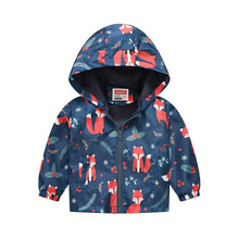 W 72790 Kids print hooded jacket ��ͯӡ����ñ�п˿羳��