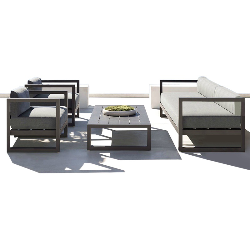 Sofá de aleación de aluminio para exteriores, patio, terraza, muebles de protección solar impermeables, combinación de sofá de ocio para jardín y balcón