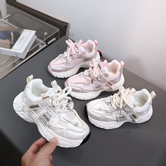 秋季品牌皮面女童鞋批发27-37码大童运动鞋休闲学生老爹鞋3756