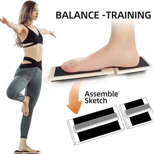 Wooden Ankle Strengthener Balance Board Single Leg Foot Board Arch Balance Trainer Plantar Fascia Correction Stretcher