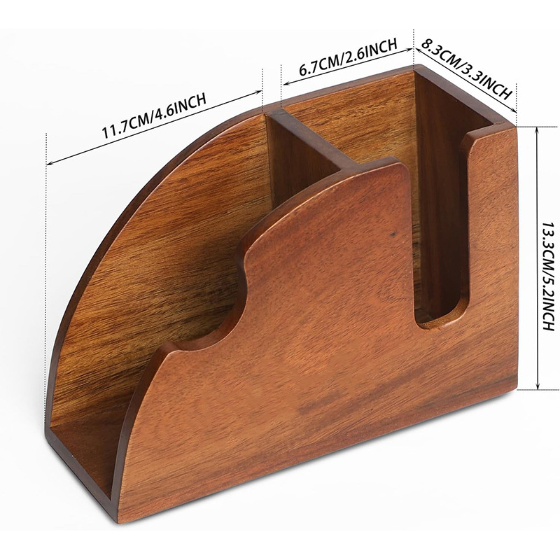 Polvo estante de papel de filtro de café estante de mano caja de papel de filtro de madera estante de papel de filtro de madera caja de almacenamiento en forma de ventilador caja de madera al por mayor