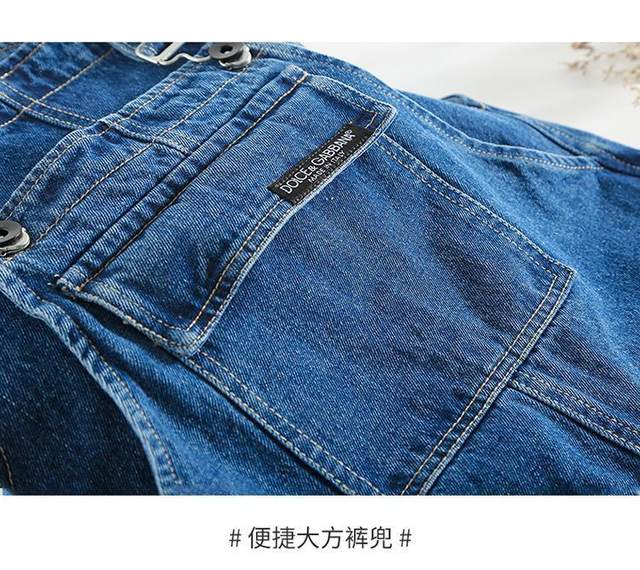 Tuta Denim Per Bambina 3-14 Anni - Pagliaccetto Con Bretelle Regolabili - Foto 2