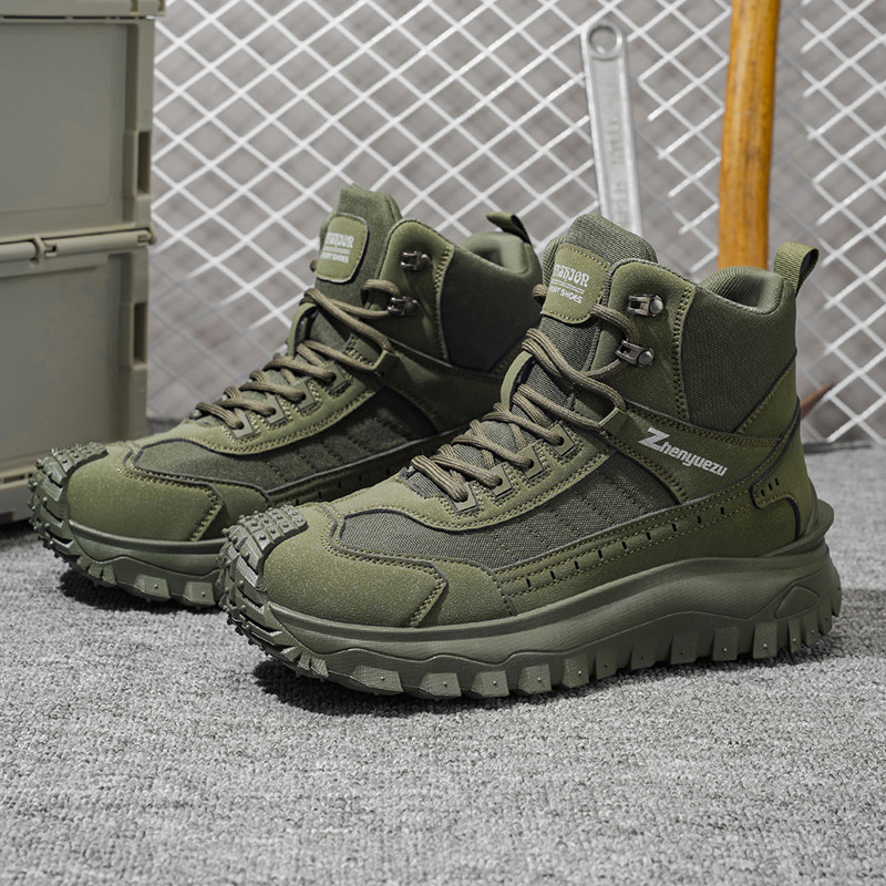 Trendy Influencer Picks Cross-Border Plus-Size 2025 Winter High-Top British Style Height-Increasing Thick-Soled Work Martin Boots for Men