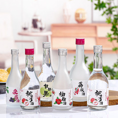 新款磨砂透明果酒瓶帶蓋密封飲料瓶冰酒瓶自釀梅酒分裝瓶空瓶批發
