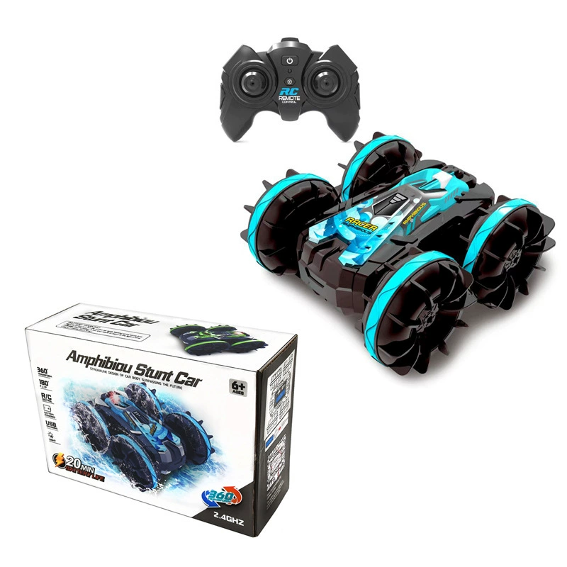 Трансграничный новый автомобиль-амфибия 2,4 г с дистанционным управлением, двухсторонний детский игрушечный автомобиль-амфибия с опрокидыванием