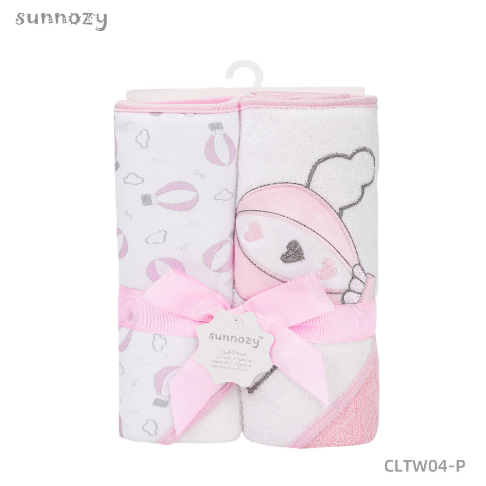 Fábrica al por mayor nuevo diseño bebé 2 paquetes 76 * 76cm absorción de agua toallas de baño de algodón con capuchón cómodo