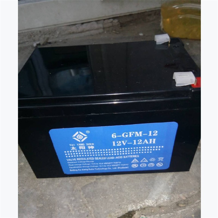 太阳神蓄电池12v12ah免维护蓄电池6-GFM-12太阳能铅酸蓄电池批发