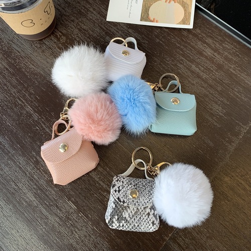 ins internet celebrity fur ball keychain bag pendant school bag pendant mini suitcase pendant backpack accessories jewelry
