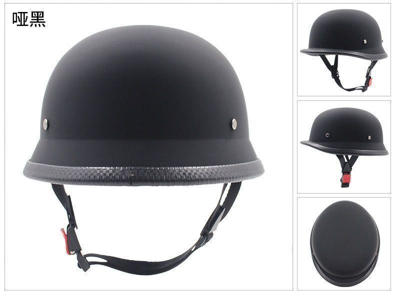 Vintage German Soldier Helmet 3C Certified Motorcycle/Electric Vehicle Half-Helmet with Curved Brim, Simple and Personalized Design for Safe Riding Protection