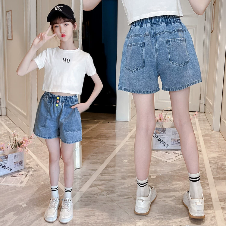 Denim skirt, summer shorts, children's trousers, loose fit, western style